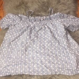 Off the shoulder floral print blouse